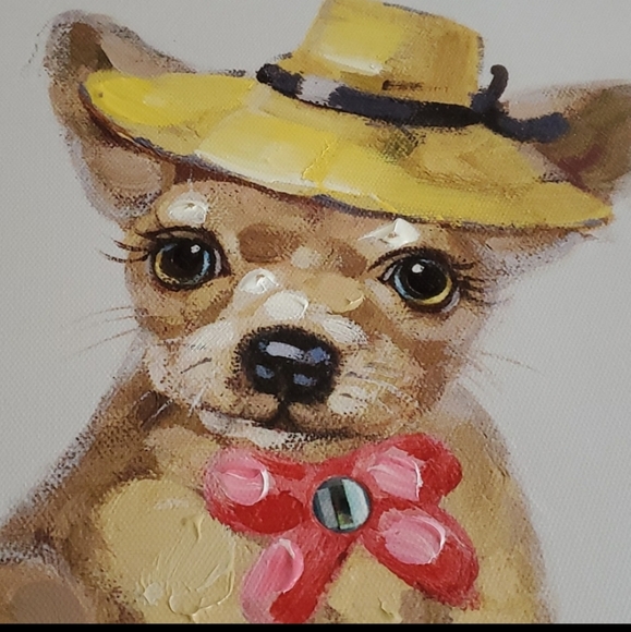 Canvas Art painting of a two Chihuahua Dogs - Picture 6 of 10